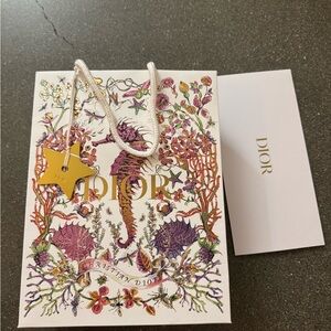 Dior Floral Seahorse Gift Bag with Card